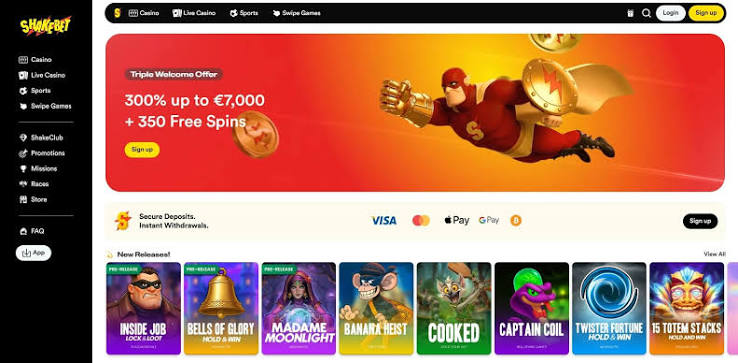 Recensie over de ShakeBet Casino-website